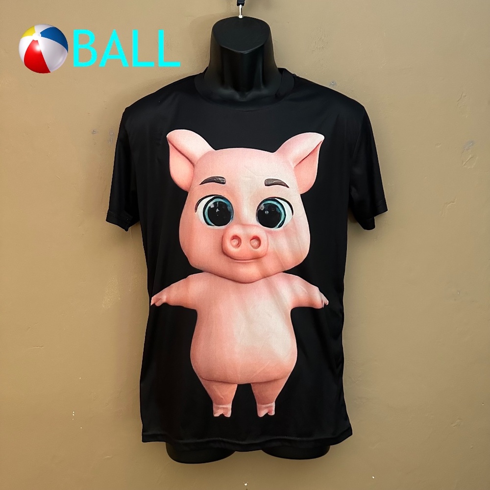 Ball Pig T Shirt Large Poly blend Gently worn 19" armpit to armpit seams
